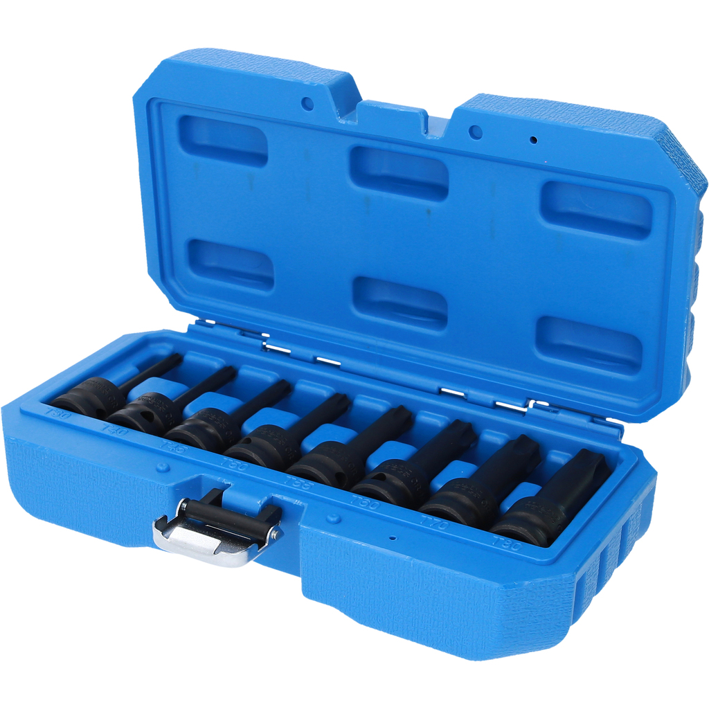 1/2" Kraft Bit-Stecknuss Satz, Torx, 8-tlg, T30 - T80