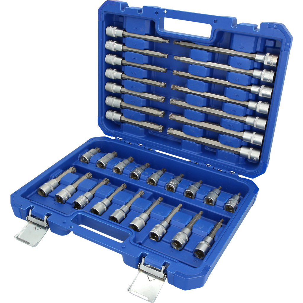 Jeu de clés à douille 1/2", 32 pcs, profil RIBE