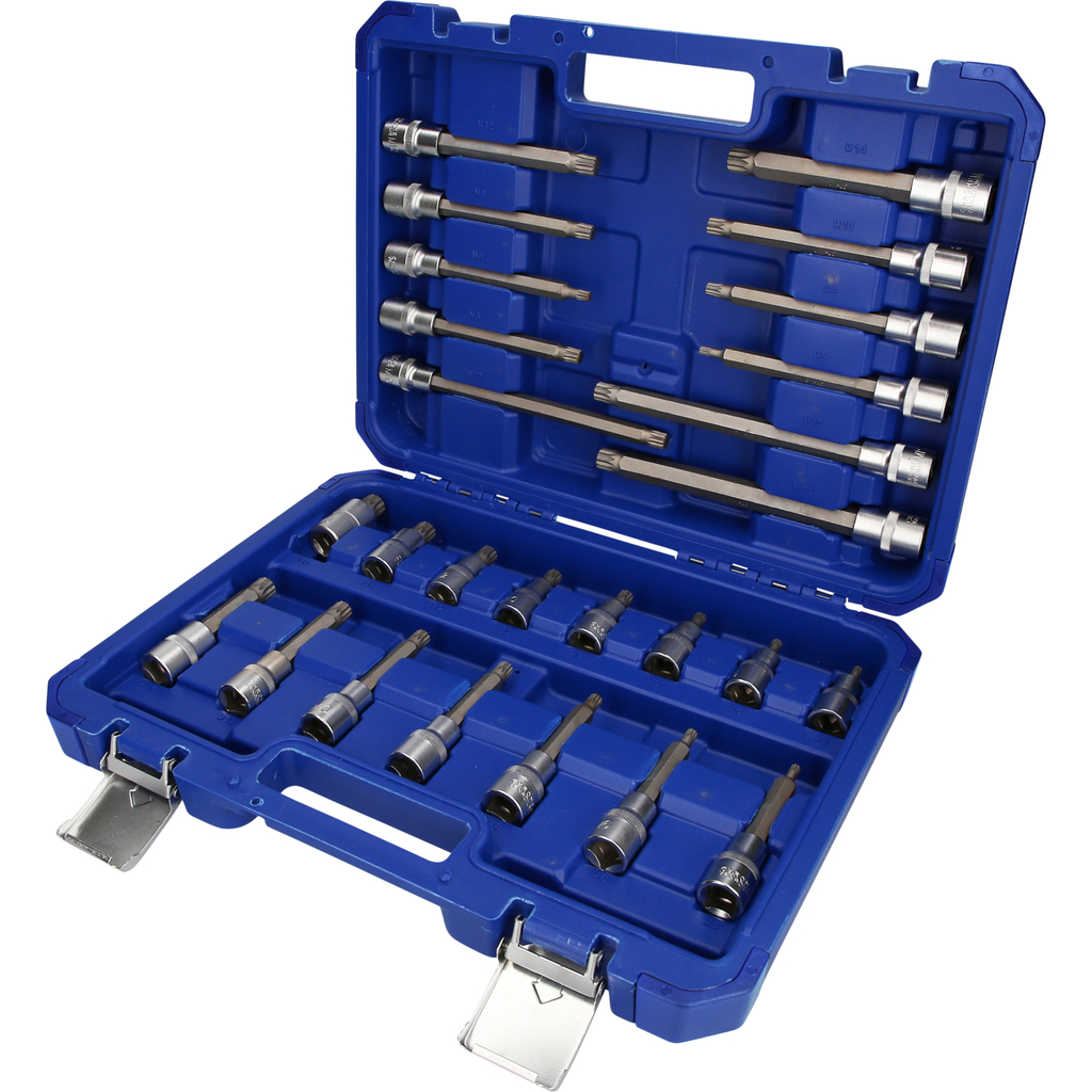 Jeu de clés à douille 1/2", 26 pcs, profil à denture multiple, XZN