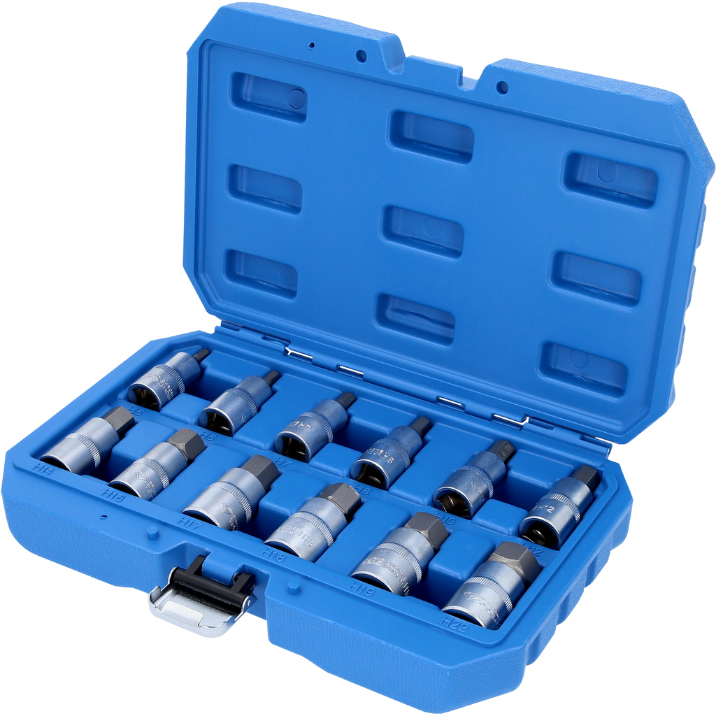 1/2" Innensechskant Bit-Stecknuss-Satz, 12-tlg, 5 - 22 mm
