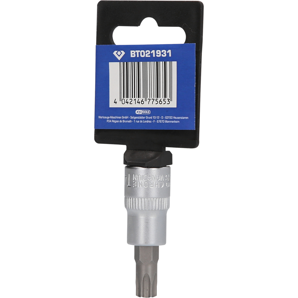 3/8" Torx-Bit-Stecknuss, mit Stirnlochbohrung